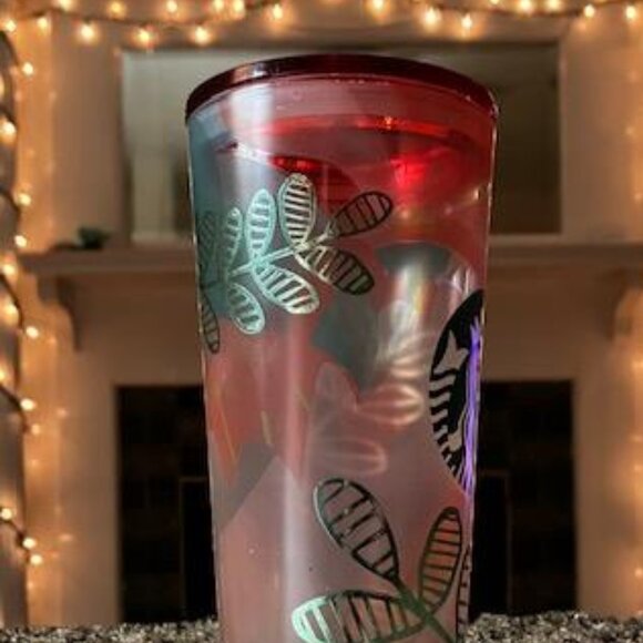 Starbucks 2020 Spring Ltd Ed Floral Glass Cold Cup 18oz EUC - Picture 3 of 6